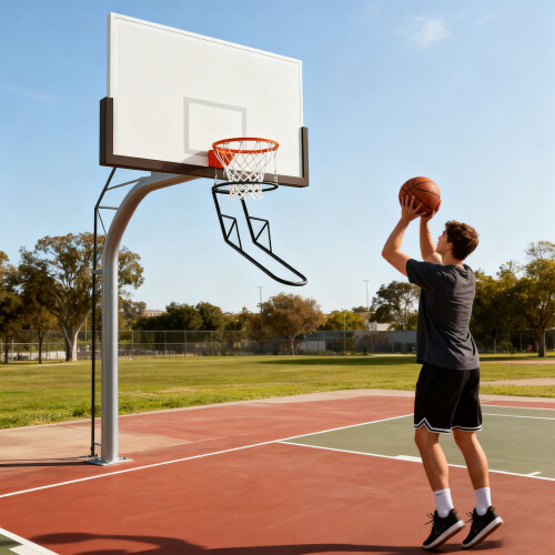 Adjustable Basketball Rebounder Reduces Interruptions Training 1