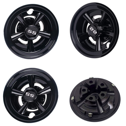 Couvre-roues de chariot de Golf à 5 rayons, capuchons de-Noir
