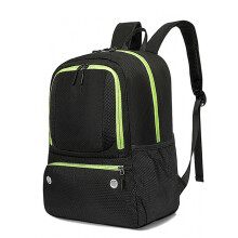 Large Capacity Basketball Bag with Shoe-black with green