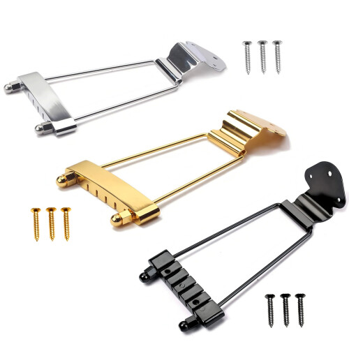 6 String Electric Guitar Trapeze Tailpiece Bridge Short-Silver 1