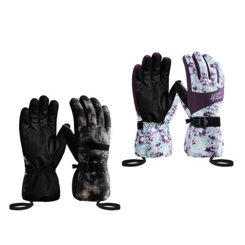 Cold Weather Ski Gloves Thicken Lining Waterproof-coffee L 1