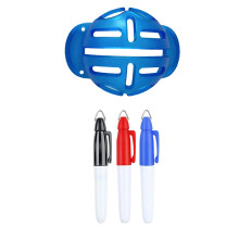 Draagbare Golfbal Liner Marker Met 3 Pennen Golfbal Zetten-Blauw