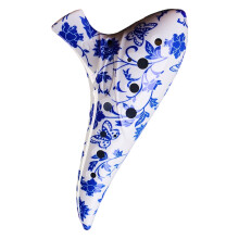 Handgemaakt 12-gaats keramisch Ocarina-muziekinstrument,-Blauw