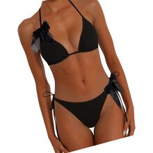 Comfortable Separate Design Quick Drying Swimwear-Black M
