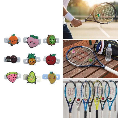 9pcs High Elastics Silicones Tennis Dampeners Fruit Design 2