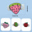9pcs High Elastics Silicones Tennis Dampeners Fruit Design 4