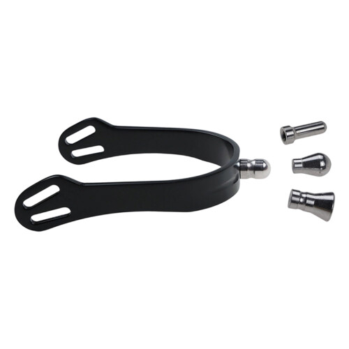 Horse Spur With 4 Interchangeable Head For Equestrian-Black