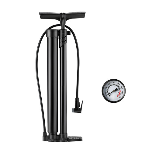Fahrrad-Standpumpe, manuelle Luftpumpen,-Langes Schwarz