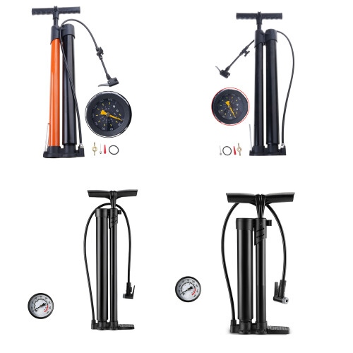 Fahrrad-Standpumpe mit Manometer,-Kurzes Schwarz 1