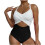 Women's blocked  cutout strap swimsuit-Gold S 1
