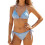 Women's 2 Piece String Sets Swim Suits Triangle Bathing-Blue L 1