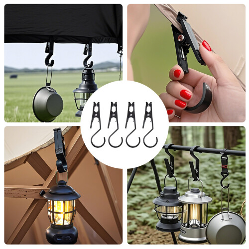 Outdoor Clip with Hook Plastic Texture for Tarps Tents-single 2