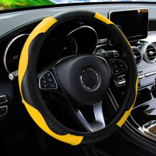 PU Carbon Fiber Steering Wheel Cover 15 Inch