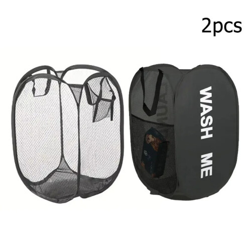 Mesh Pop Up Laundry Basket Foldable Storage Bag