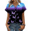 Women's Button-Down Shirts, Short Sleeve, V-Neck,-Royal Blue M 1