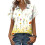 Women's Button-Down Shirts, Short Sleeve, V-Neck,-Yellow M 1