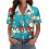 Women's Button-Down Shirts, Short Sleeve, V-Neck,-Yellow M 6