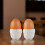 Ceramic Egg Cups 4pcs Cream Hand Painted Hard Soft Boiled Egg Holders Breakfast 4