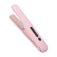Cordless Hair Straightener and Curler, 2 in 1 Portable-Pink