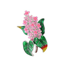 Stylish Quality Hydrangea Brooch in Alloy and Enamel for-Pink