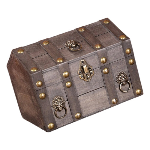 Rustics Wood Storage Box Featuring Lock Clasp-distressed gray