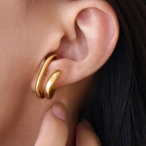 Multifunctional Arc Shape Copper Ear Cuff Not-Gold-color A 2