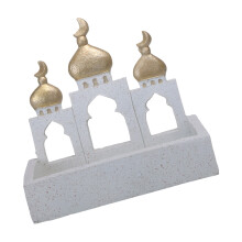 Goud Witte Moskee Toren Ramadans Eid Home Decors Decoratieve-1