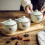 Ceramic Container for Home and Office Salt Glaze Finish-Flower 6