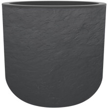 Blumentopf - VOLCANIA UP - Kunststoff - Anthrazitgrau - Rund - Ø38,5xH36,8cm - 32,5L - Steinoptik - EDA
