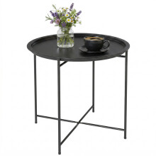 Mesa Auxiliar Exterior Negro 46 x 46 x 50 cm