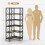 Homcom HOMCOM L-Shaped Bookshelf, 5-Tier Bookcase with Metal Frame, Rustic Brown 2