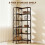 Homcom HOMCOM L-Shaped Bookshelf, 5-Tier Bookcase with Metal Frame, Rustic Brown 4
