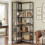 Homcom HOMCOM L-Shaped Bookshelf, 5-Tier Bookcase with Metal Frame, Rustic Brown 7