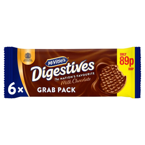 McVitie's Milk Chocolate Digestive Biscuits 100g (Pack of 10)