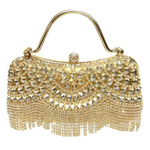Funkelnde Strass-Handtasche, Abendtasche, Schultertasche-Gold