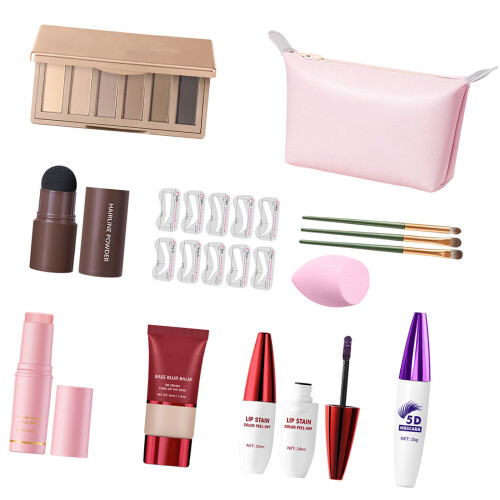 Professional Cosmetic Set With 6 Colors Eye Shadow Double Ended