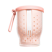 Leak Proof Fruit Storage Cup With Silicone Handle and Fork-Pink