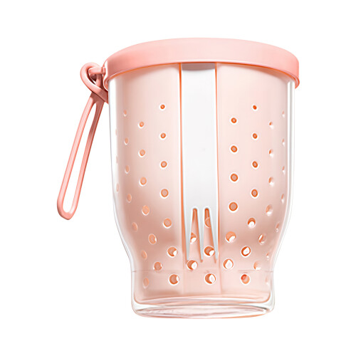 Portable Fruit Cup With Fork Lid Outdoor Picnics Removable-Pink
