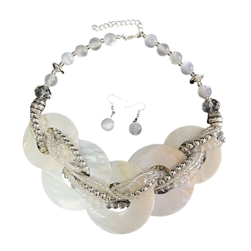Hedendaagse schelpensieraden ensembles ketting met-Wit