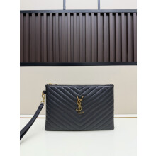 YSL Embroidered Calfskin Clutch 30cm
