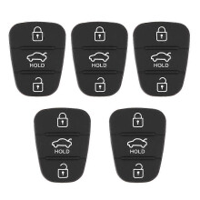 5pcs Replacement Remote Key Shell Rubber 3 Button Plate Fit compatible Hyundai Fit compatible Kia (with Letter)_Surprise Gift