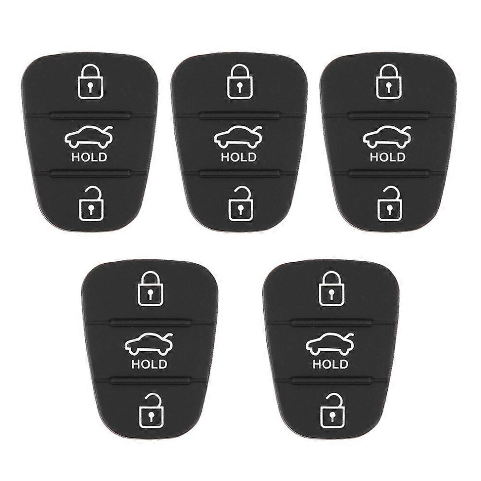 5Pcs Replacement Remote Key Shell Rubber 3 Button Plate Fit Compatible Hyundai Fit Compatible Kia (With Letter)_Surprise Gift 6902344866110