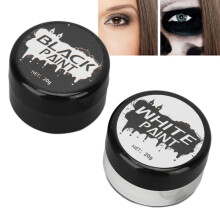 Halloween Face Painting Kit Black & White Highly Pigmented Face & Body Paint compatible DIY Cosplay Theme Parties_Surprise Gift