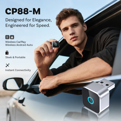 Ottocast Mini Cube Wireless CarPlay Adapter Android Auto Car Connection Box CP88-M_Surprise Gift 2