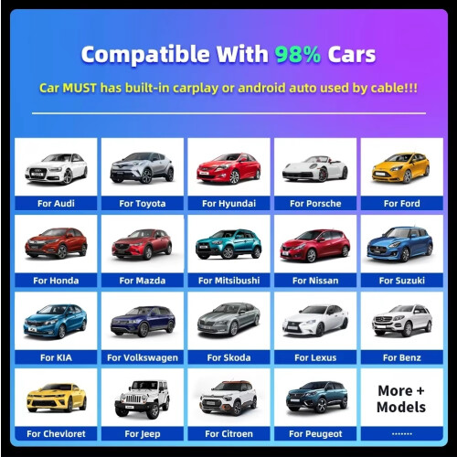Wireless CarPlay adapter 2025 - Compatible with iPhone compatible IOS & Android_black/Black_Surprise Gift 1