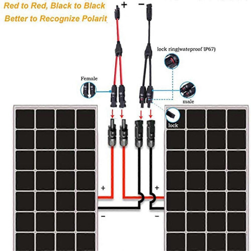 Power Solar contact Y branch cable, Solar cable Parallel adapter_Surprise Gift 2