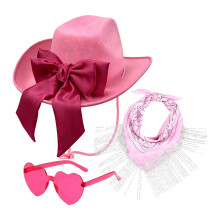 3Pcs Western Theme Costume Set With Fashionable Hat-Pink