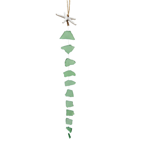 Beach Coastal Theme Multicolored Sea Glass Wind Chimes-1