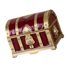 Classical Ornate Small Jewelry Holder Sturdy Zinc-Wine Red