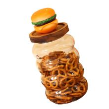 Functional Glass Jar With Wooden Cover For Storing Coffee And-4